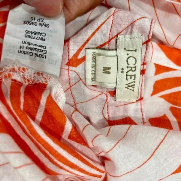 J.CREW TROPICAL PREPPY TUNIC MINI DRESS 3/4 SLEEVE FLORAL BOHO 70’ STYLE SZ M - Picture 5 of 13